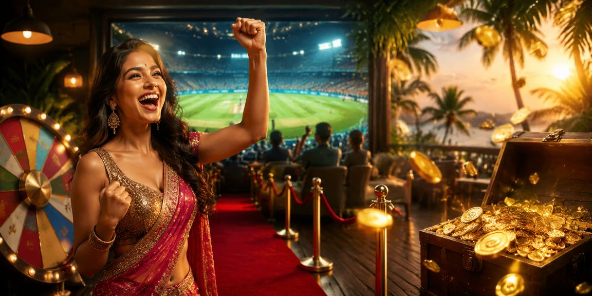 Cricket betting-themed beach scene reflecting Indian player spirit